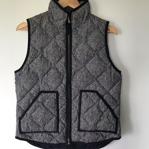 J. Crew Herringbone Black and White Vest